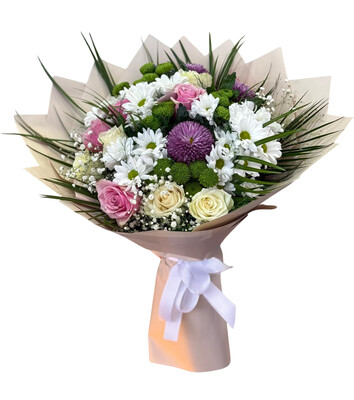 Kar���k Papatya ve G�l Buketi