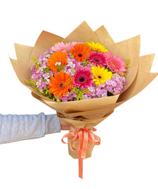 Kraft Rengarenk Gerbera Buketi