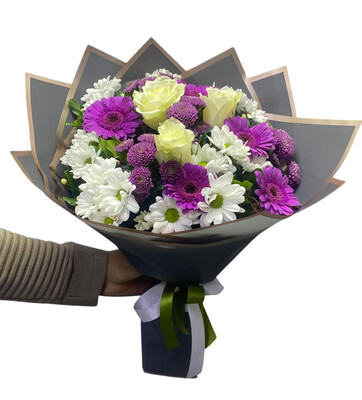 Mor Beyaz Buket