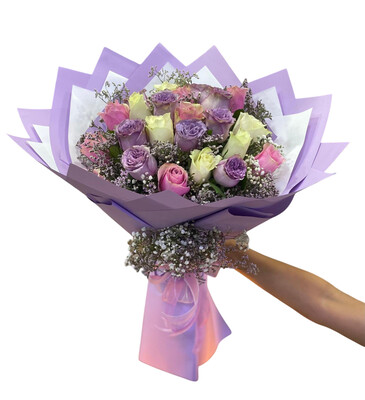 Somon Pembe Beyaz G�l Buketi